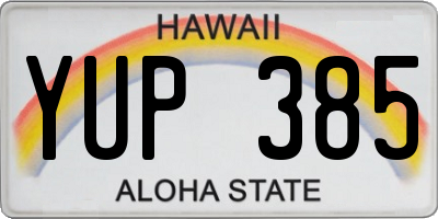 HI license plate YUP385