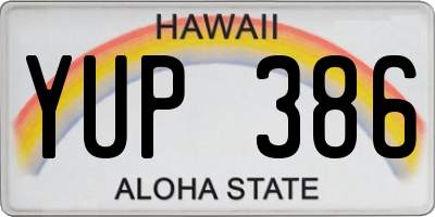 HI license plate YUP386