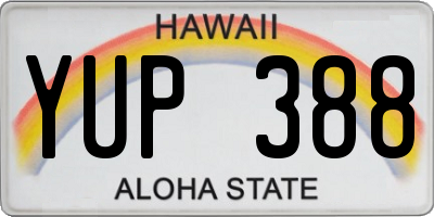 HI license plate YUP388