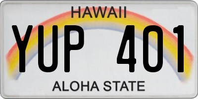 HI license plate YUP401