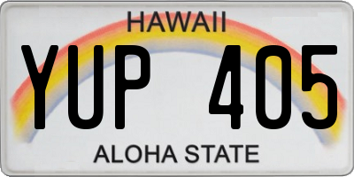 HI license plate YUP405