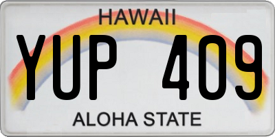 HI license plate YUP409
