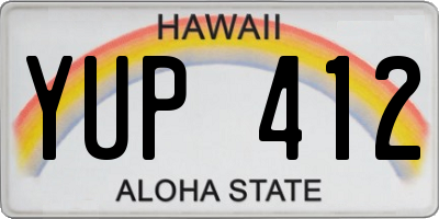 HI license plate YUP412