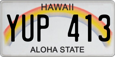 HI license plate YUP413