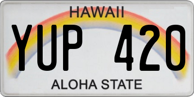 HI license plate YUP420