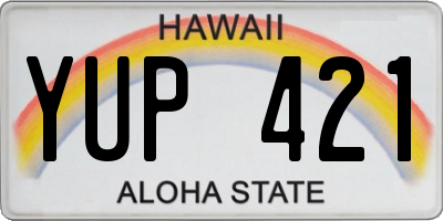HI license plate YUP421