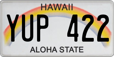 HI license plate YUP422