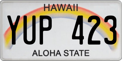 HI license plate YUP423
