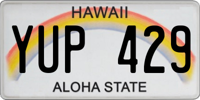 HI license plate YUP429
