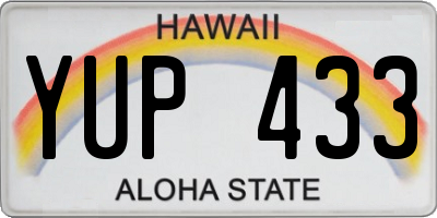 HI license plate YUP433