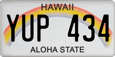 HI license plate YUP434