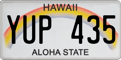 HI license plate YUP435