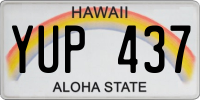 HI license plate YUP437