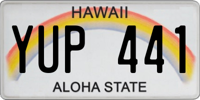 HI license plate YUP441