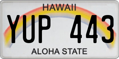 HI license plate YUP443