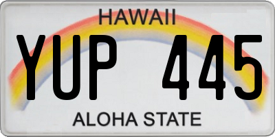HI license plate YUP445