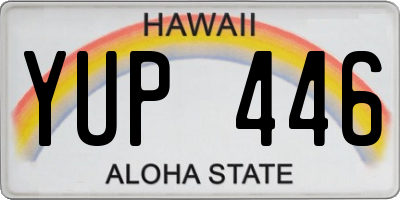 HI license plate YUP446