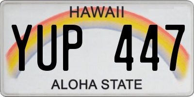 HI license plate YUP447