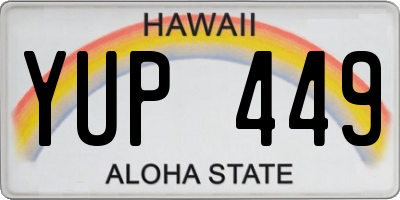 HI license plate YUP449