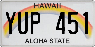 HI license plate YUP451