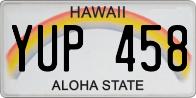 HI license plate YUP458