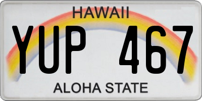 HI license plate YUP467