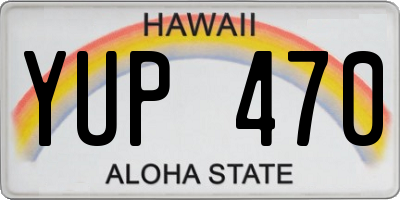 HI license plate YUP470