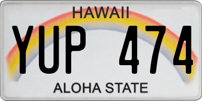 HI license plate YUP474
