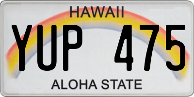 HI license plate YUP475