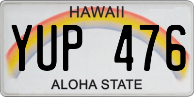 HI license plate YUP476