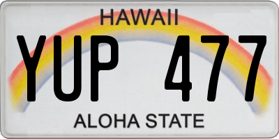 HI license plate YUP477