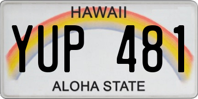 HI license plate YUP481