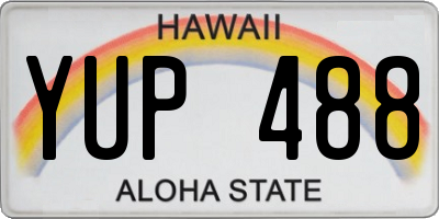 HI license plate YUP488