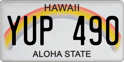 HI license plate YUP490