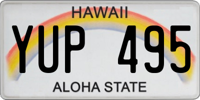 HI license plate YUP495