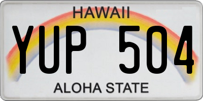 HI license plate YUP504