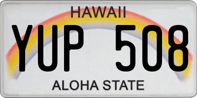 HI license plate YUP508