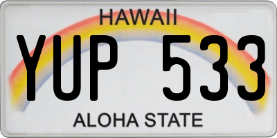 HI license plate YUP533
