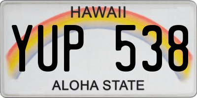 HI license plate YUP538
