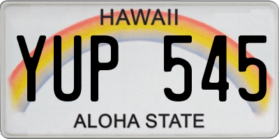 HI license plate YUP545