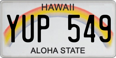HI license plate YUP549