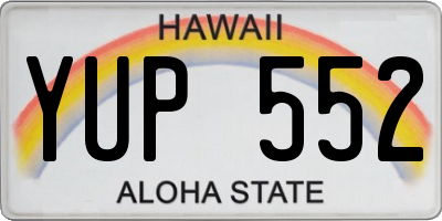 HI license plate YUP552