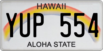 HI license plate YUP554