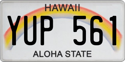 HI license plate YUP561