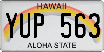 HI license plate YUP563
