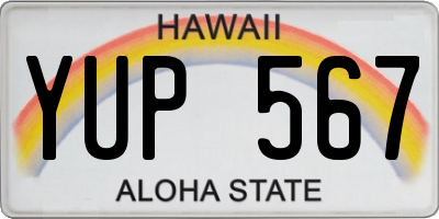 HI license plate YUP567