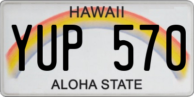 HI license plate YUP570