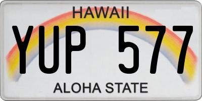 HI license plate YUP577