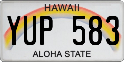 HI license plate YUP583