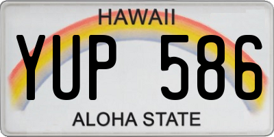 HI license plate YUP586